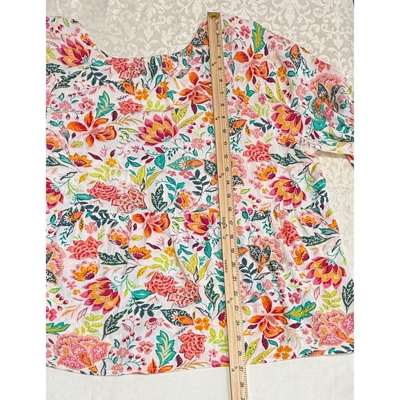 Old‎ Navy Women's XXL Floral Peasant Blouse 3/4 Sleeve V Neck Babydoll  Boho - Picture 5 of 8